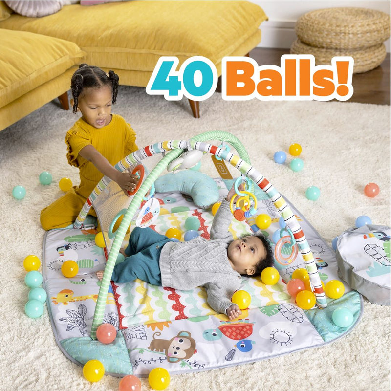 Kids II Bright Starts 5-in-1 Your Way Ball Play Baby Activity Gym & Ball Pit - Totally Tropical