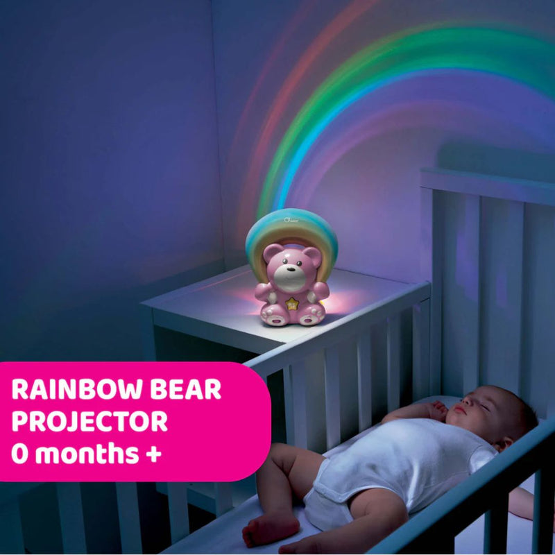 Chicco Rainbow Bear Projector with Lights & Calming Music 0m+ - Pink