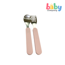Peekaboo Stainless Spoon and Fork Cutlery Set - Pink