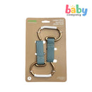 Feeme 2-Piece Leather Aluminum Stroller Hook - Cyan