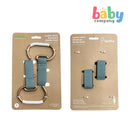 Feeme 2-Piece Leather Aluminum Stroller Hook - Cyan