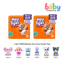 Hey Tiger Diaper Tape Newborn 80 Pads Jumbo Pack Bundle (2 Packs) + FREE 1 Mystery Zuru Coco Cones