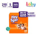 Hey Tiger Comfy Tape Diapers, Jumbo Box - Small, 210 Pads