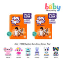 Hey Tiger Diaper Tape Medium 60 Pads Jumbo Pack Bundle (2 Packs) + FREE 1 Mystery Zuru Coco Cones