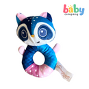 Peekaboo Round Rattle Toy - Raccoon, Blue
