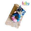 Peekaboo Round Rattle Toy - Raccoon, Blue