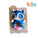 Peekaboo Round Rattle Toy - Raccoon, Blue