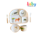 Peekaboo 5pc Melamine Tableware Feeding Set - Safari