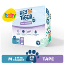 Hey Tiger Tape Diaper, Convenience Pack - Medium