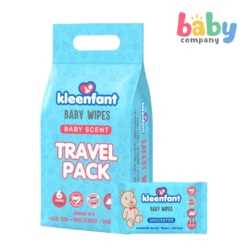 Kleenfant Unscented Baby Wipes 11S Pack of 6