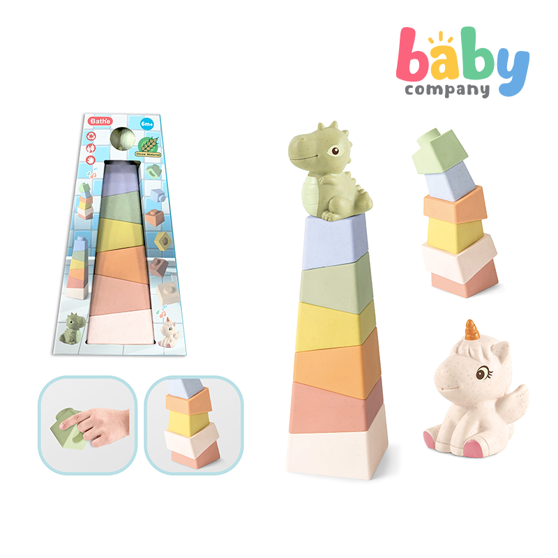 Baby Company 7pcs Baby Wheat Straw Soft Stacking Toys