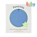 Pure Little Muslin Double Sided Blanket - Blue