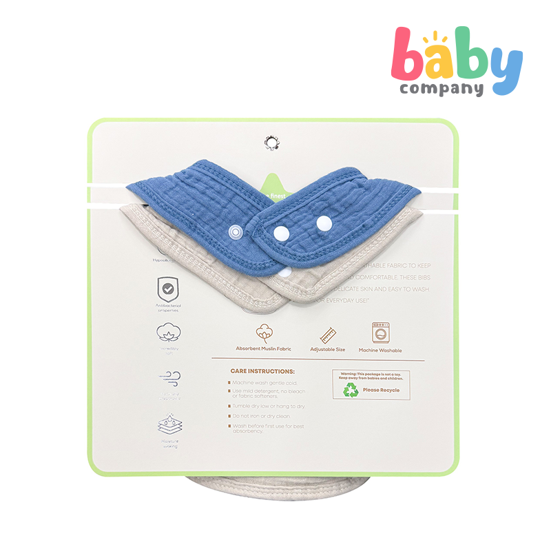 Pure Little 2-Pack Muslin Bib - Boy
