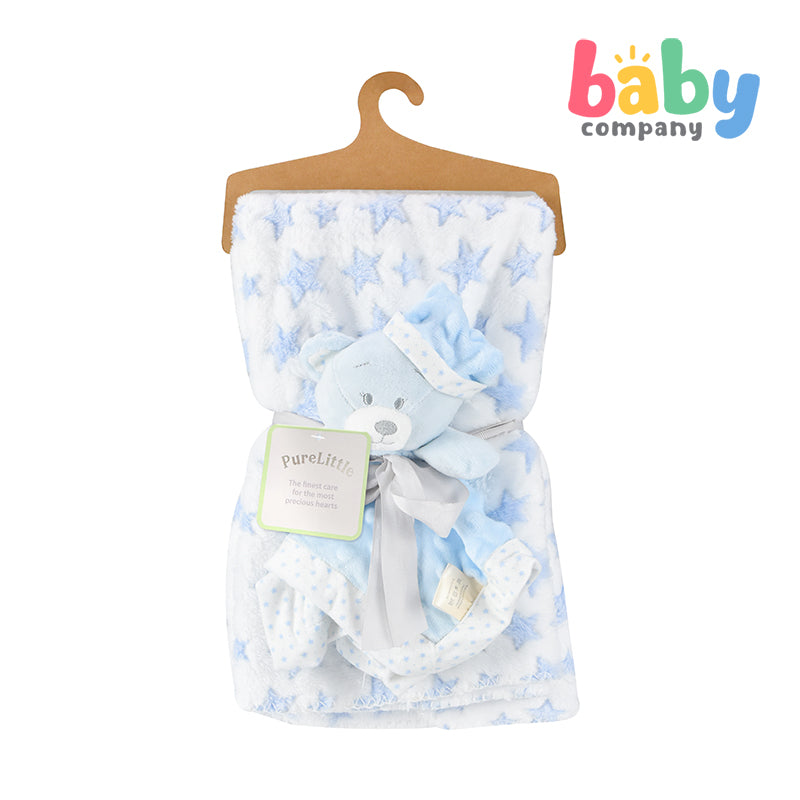 Pure Little Blanket and Security Toy - Blue