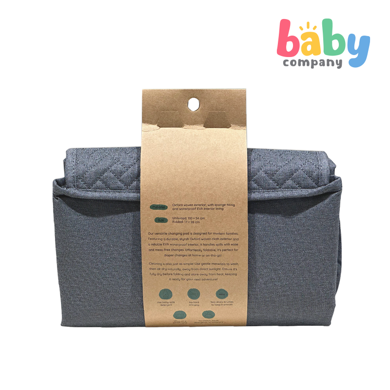 Little Sprout Cotton Quilted Changing Pad - Gray