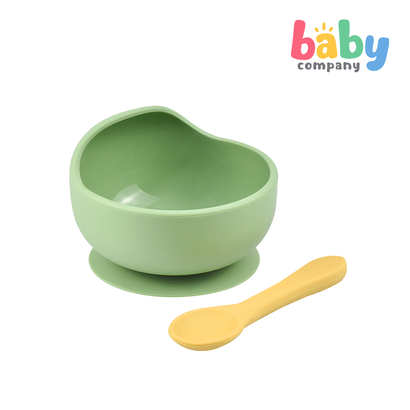 Pure Little Feeding Bowl & Spoon Set - Green