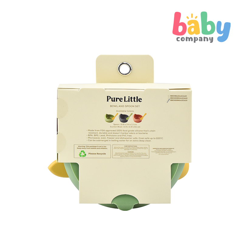 Pure Little Feeding Bowl & Spoon Set - Green