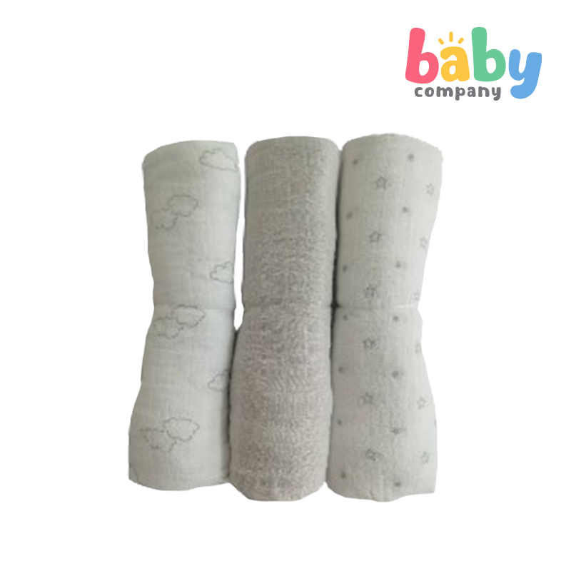 Baby Company 3-Pack Swaddle Blanket – Gray