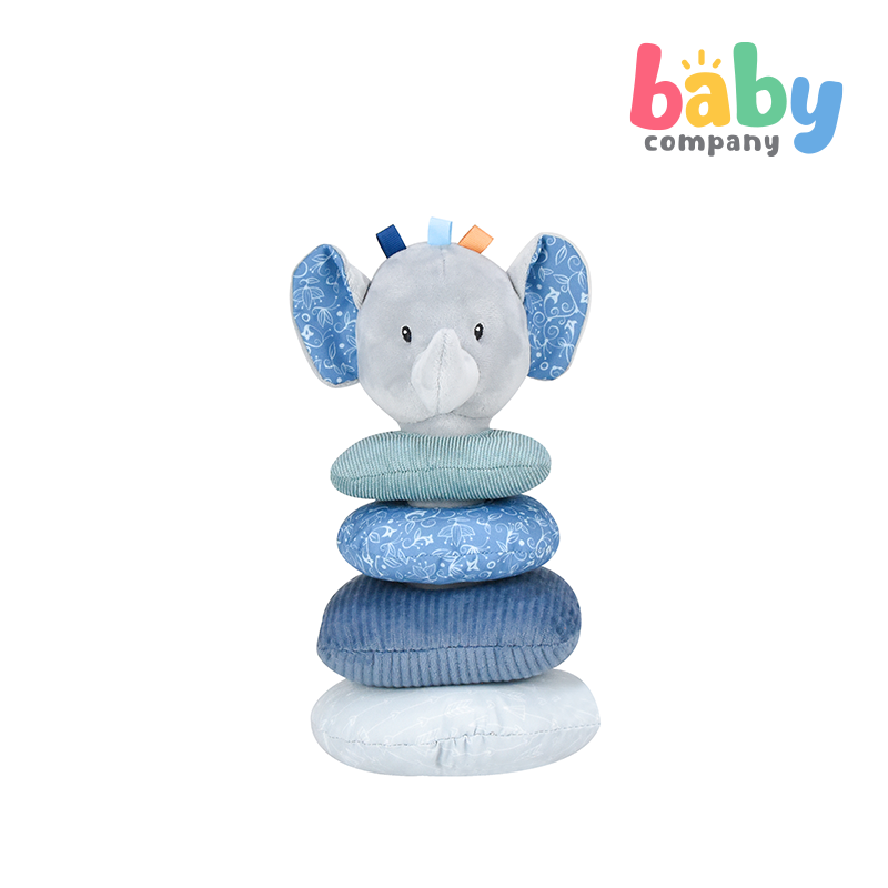 Pure Little Plush Stack Ring Rattle Set - Elephant