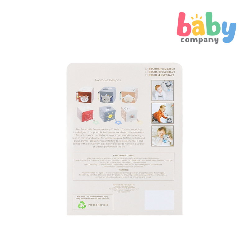 Pure Little Plush Sensory Cube Toy - Deer