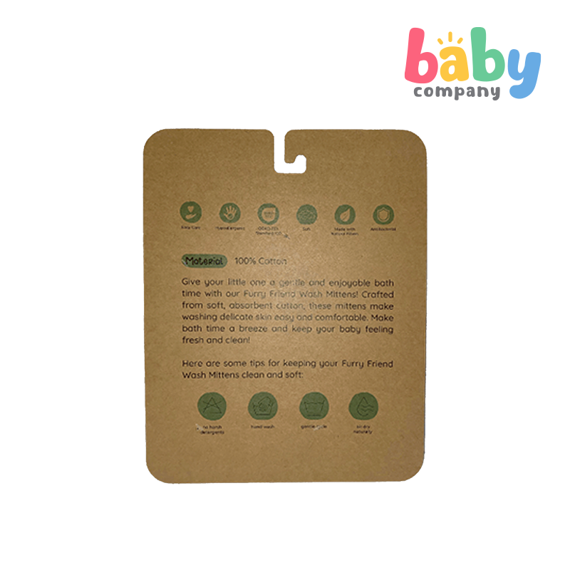 Little Sprout 2-Pack Furry Friend Wash Mittens – Bear
