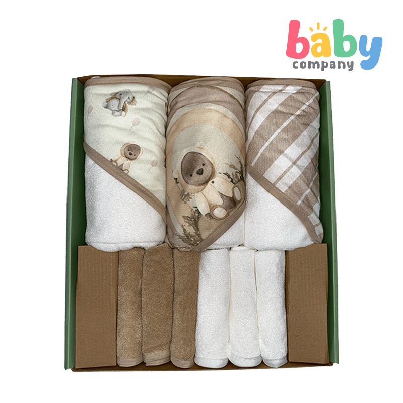 Little Sprout 9-Piece Bamboo Baby Bath Set - Beige