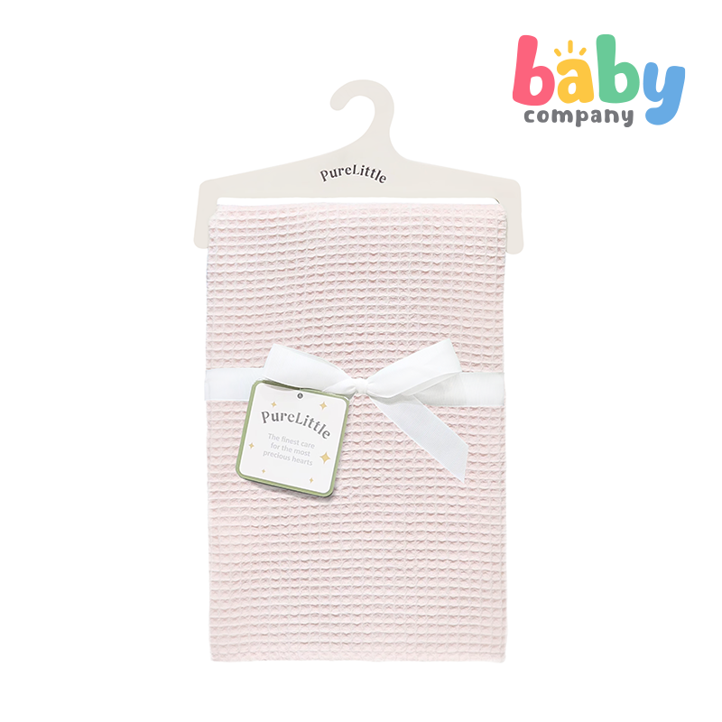 Pure Little Cotton Waffle Baby Blanket - Pink
