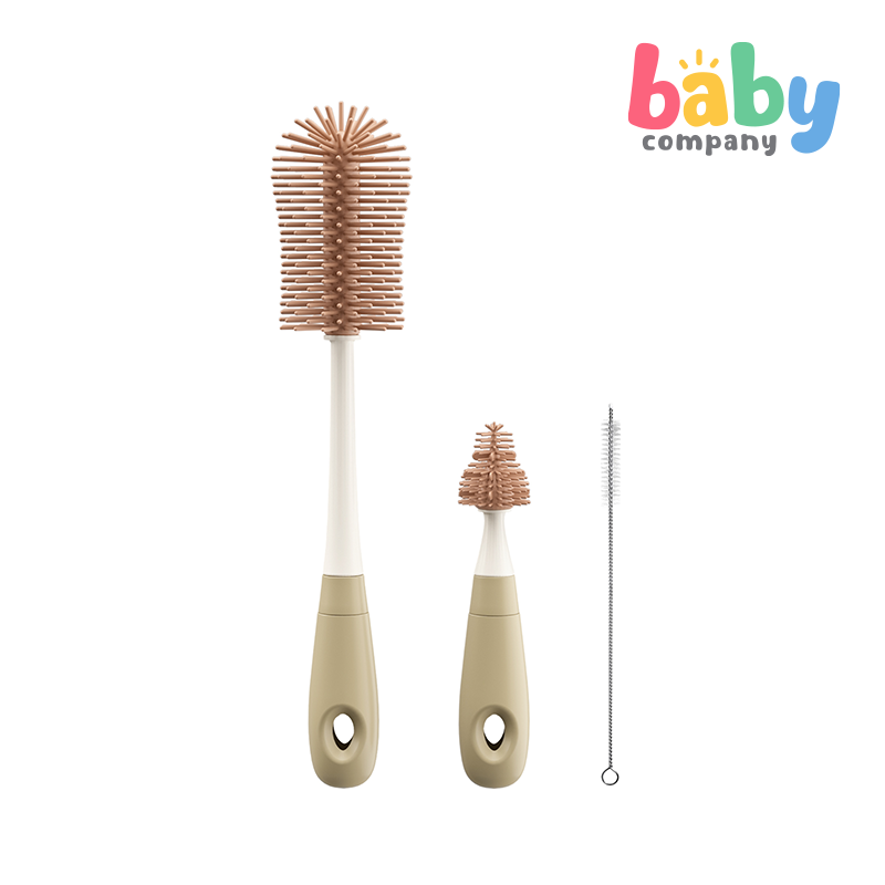 Peekaboo 3-in-1 Bottle Brush Set - Beige