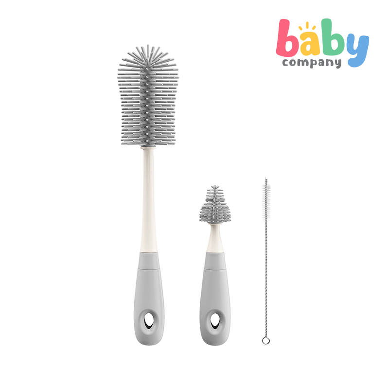 Peekaboo 3-in-1 Bottle Brush Set - Gray