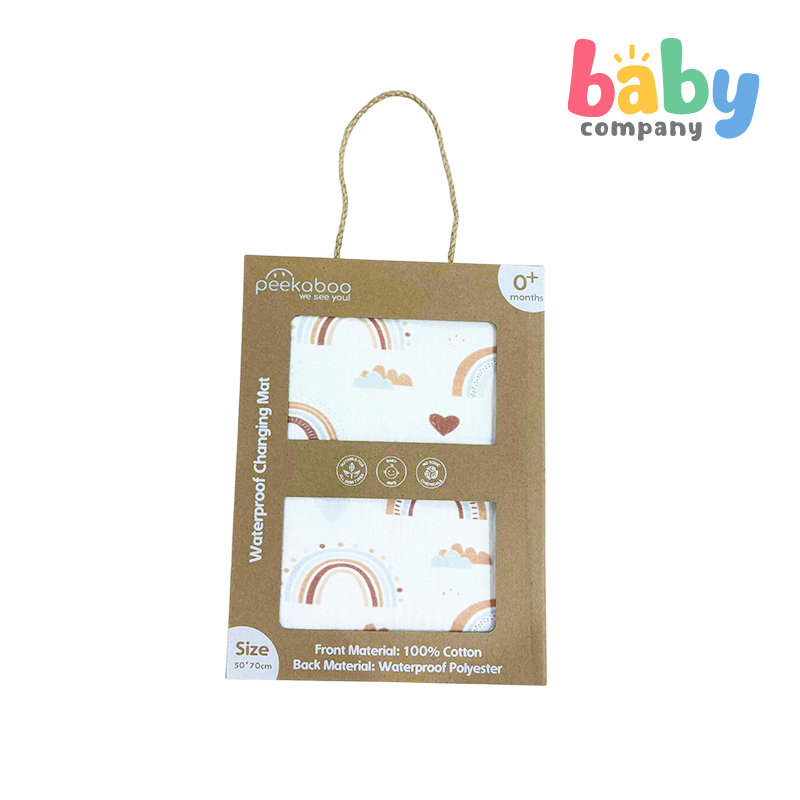 Peekaboo Waterproof Changing Mat - Rainbow