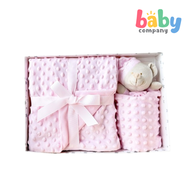 Peekaboo Mink Blanket + Security Toy Gift Set - Pink
