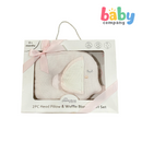 Peekaboo Waffle Fabric Pillow + Waffle Blanket - Pink