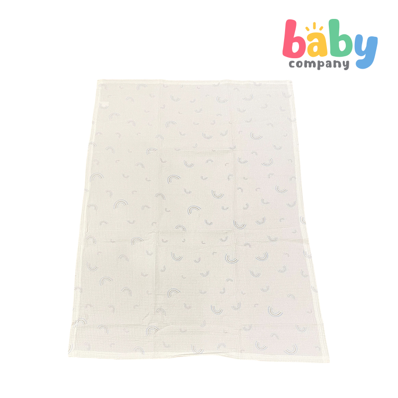 Peekaboo Waffle Fabric Pillow + Waffle Blanket - Blue