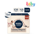 Millie Moon Luxury Tape Diaper 108s - Newborn