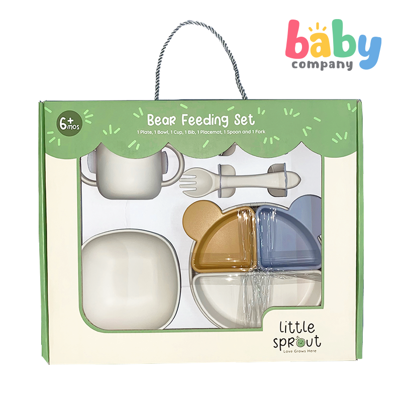 Little Sprout Bear Feeding Set - Cream