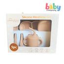 Peekaboo 5pc Feeding Set (Bib, Plate, Cup, Utensils) - Tan