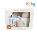 Peekaboo 5pc Feeding Set (Bib, Plate, Cup, Utensils) - Salmon