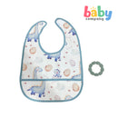 Peekaboo 1pc PU Bib with Teether - Big Dino