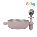 Pure Little 2-Piece Silicone and Stainless Steel Set - Pink