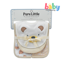 Pure Little 4-Piece Bib and Burp Cloth Set - Beige