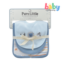 Pure Little 4-Piece Bib and Burp Cloth Set - Blue