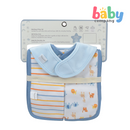 Pure Little 4-Piece Bib and Burp Cloth Set - Blue