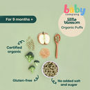 Little Blossom Organic Brown Rice Puffs Apple Broccoli 40g