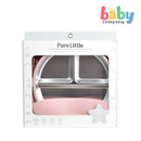 Pure Little 4pc Silicone Stainless Steel Dinnerware Set - Pink