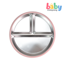 Pure Little 4pc Silicone Stainless Steel Dinnerware Set - Pink