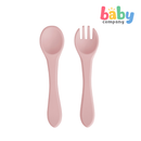 Pure Little 4pc Silicone Stainless Steel Dinnerware Set - Pink