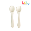 Pure Little 4pc Silicone Stainless Steel Dinnerware Set - White