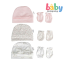 Pure Little Bonnet and Mitten Set Pack of 3 Pink