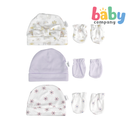 Pure Little Bonnet and Mitten Set Pack of 3 Purple