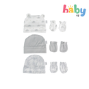 Pure Little Bonnet and Mitten Set Pack of 3 Gray